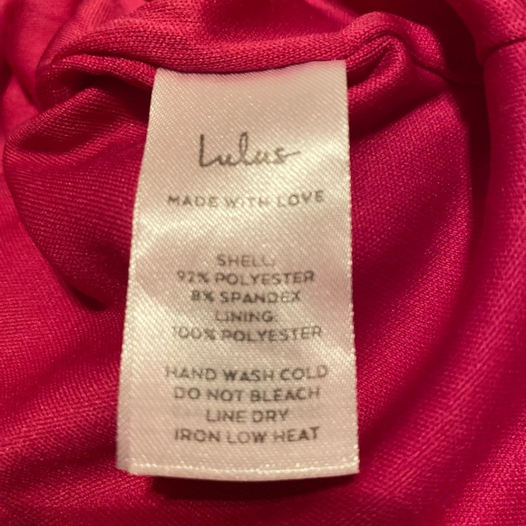 Lulu’s Magenta Satin Maxi Dress.  Sexy and pretty dress. - Picture 6 of 6